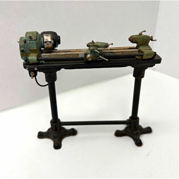 cox Other - RARE Artisan Ron Bufton Metal Workshop Lathe Machine 1:12 Dollhouse Miniature